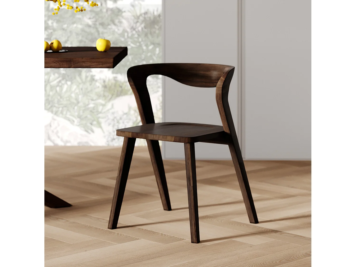 Sedia in legno di hevea scura - Vega