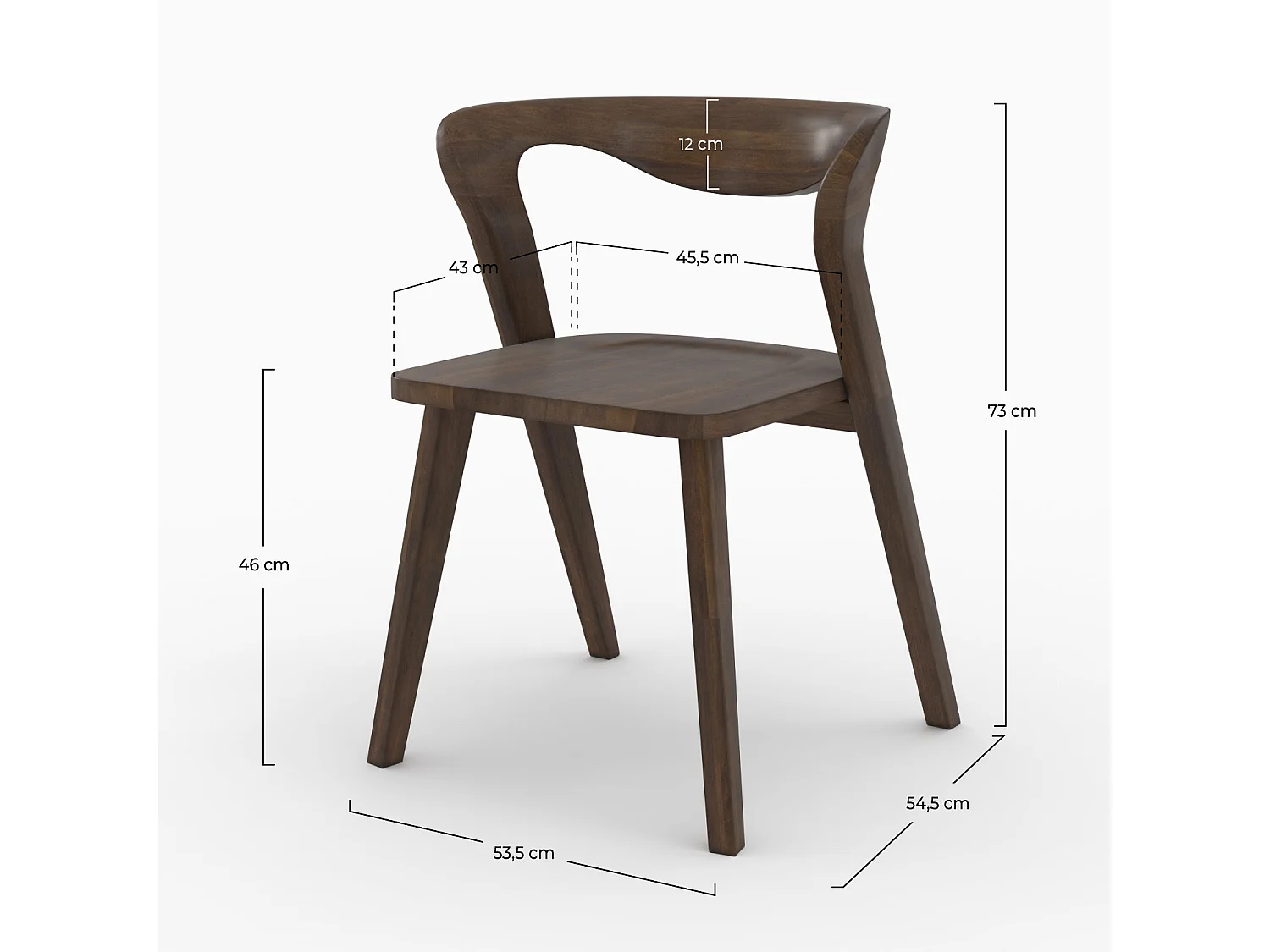 Sedia in legno di hevea scura - Vega