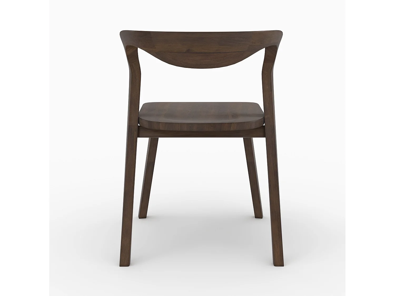 Chaise en bois d'hévéa foncé, dossier courbé - Vega