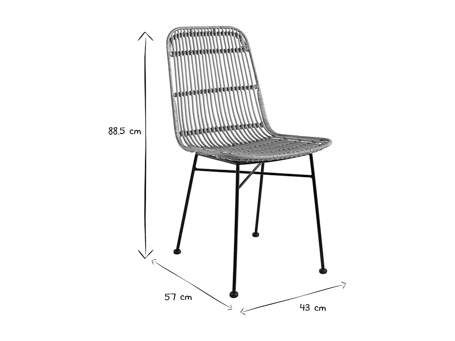 Stühle aus Rattan naturfarben 2-er Set MALACCA