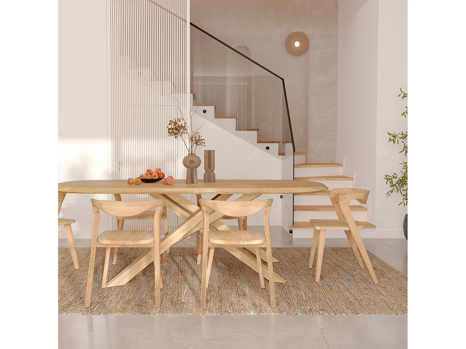 Sedia in legno di hevea chiara - Vega