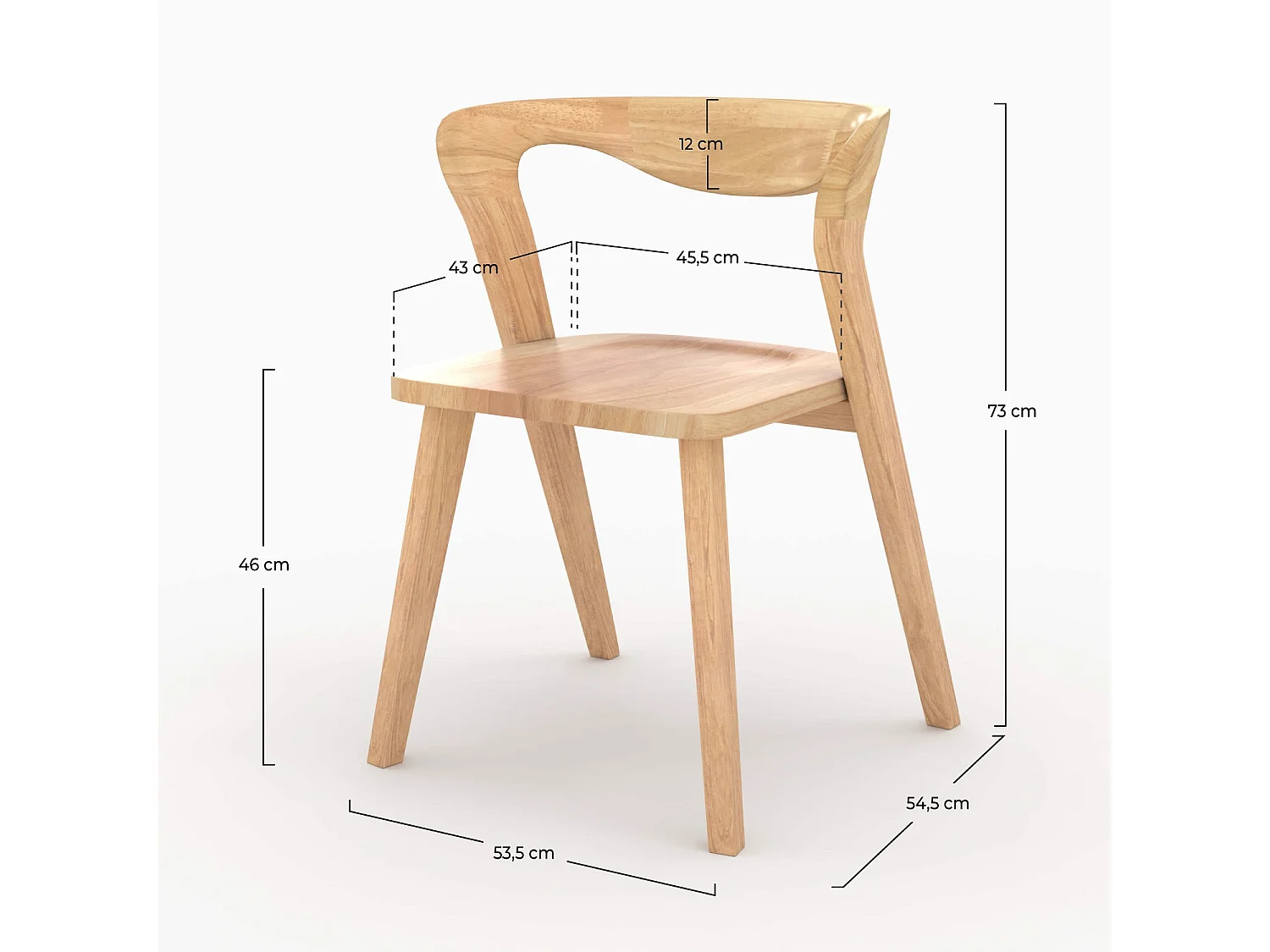 Sedia in legno di hevea chiara - Vega