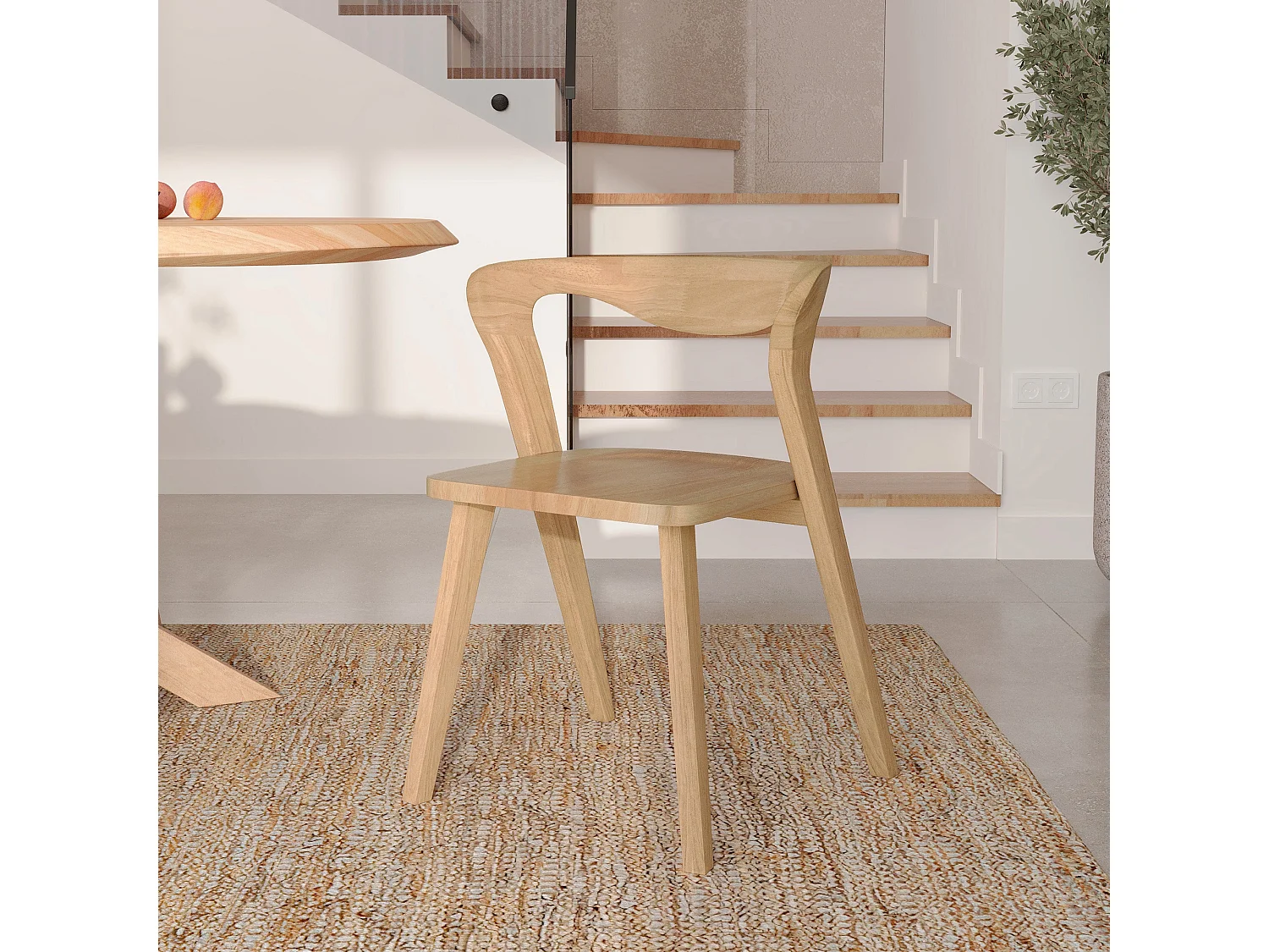 Sedia in legno di hevea chiara - Vega