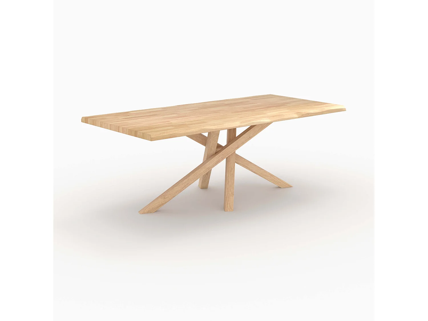 Mesa rectangular de madera maciza de hevea clara 8 personas - Robin