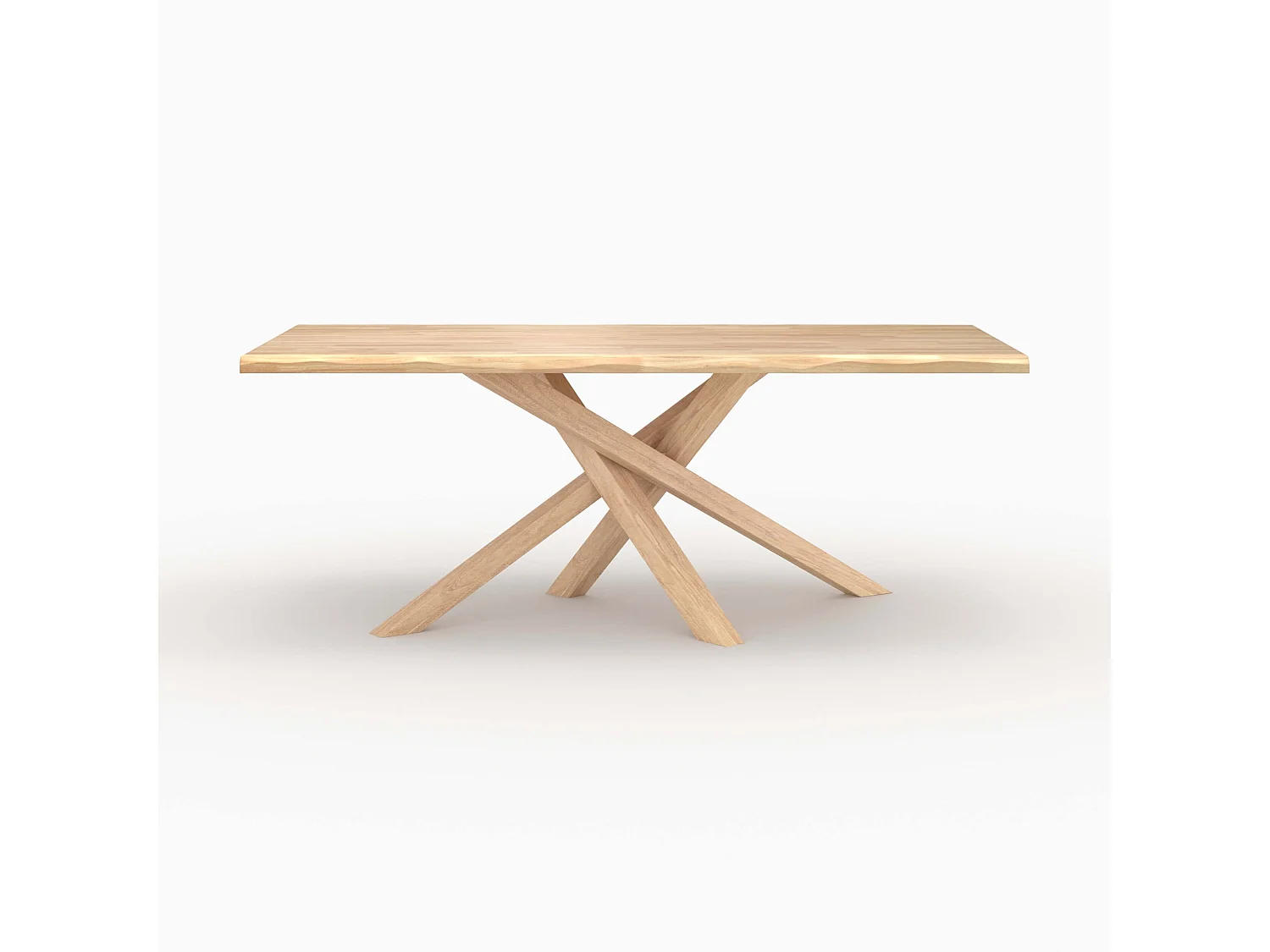 Mesa rectangular de madera maciza de hevea clara 8 personas - Robin