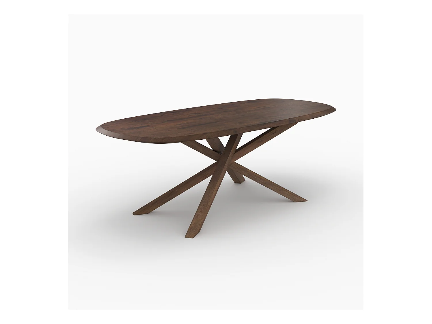 Table rectangulaire en bois d'hévéa massif foncé 10 personnes - Aladin