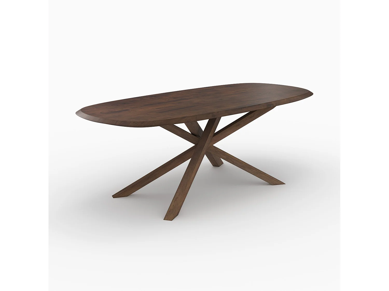 Mesa rectangular de madera maciza de hevea oscura 10 plazas - Aladin