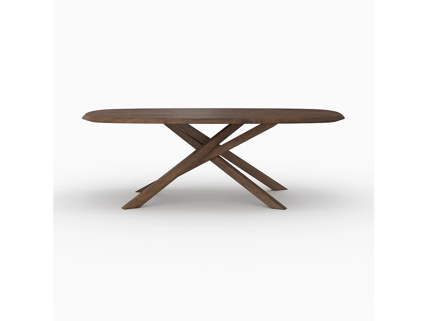 Mesa rectangular de madera maciza de hevea oscura 10 plazas - Aladin