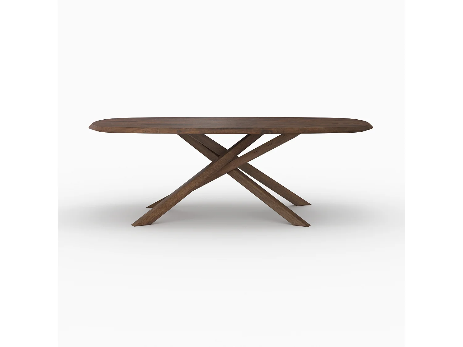 Mesa rectangular de madera maciza de hevea oscura 10 plazas - Aladin