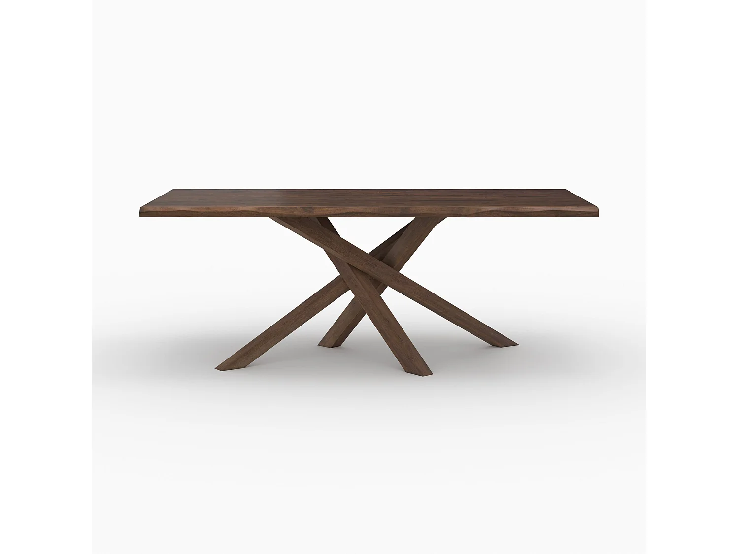 Tavolo rettangolare in legno massiccio di hevea scura 8 persone - Robin