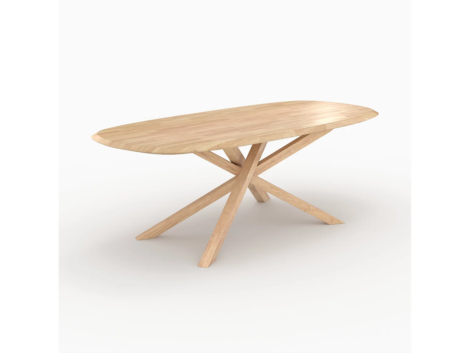 Mesa rectangular de madera maciza de hevea clara 10 plazas - Aladin