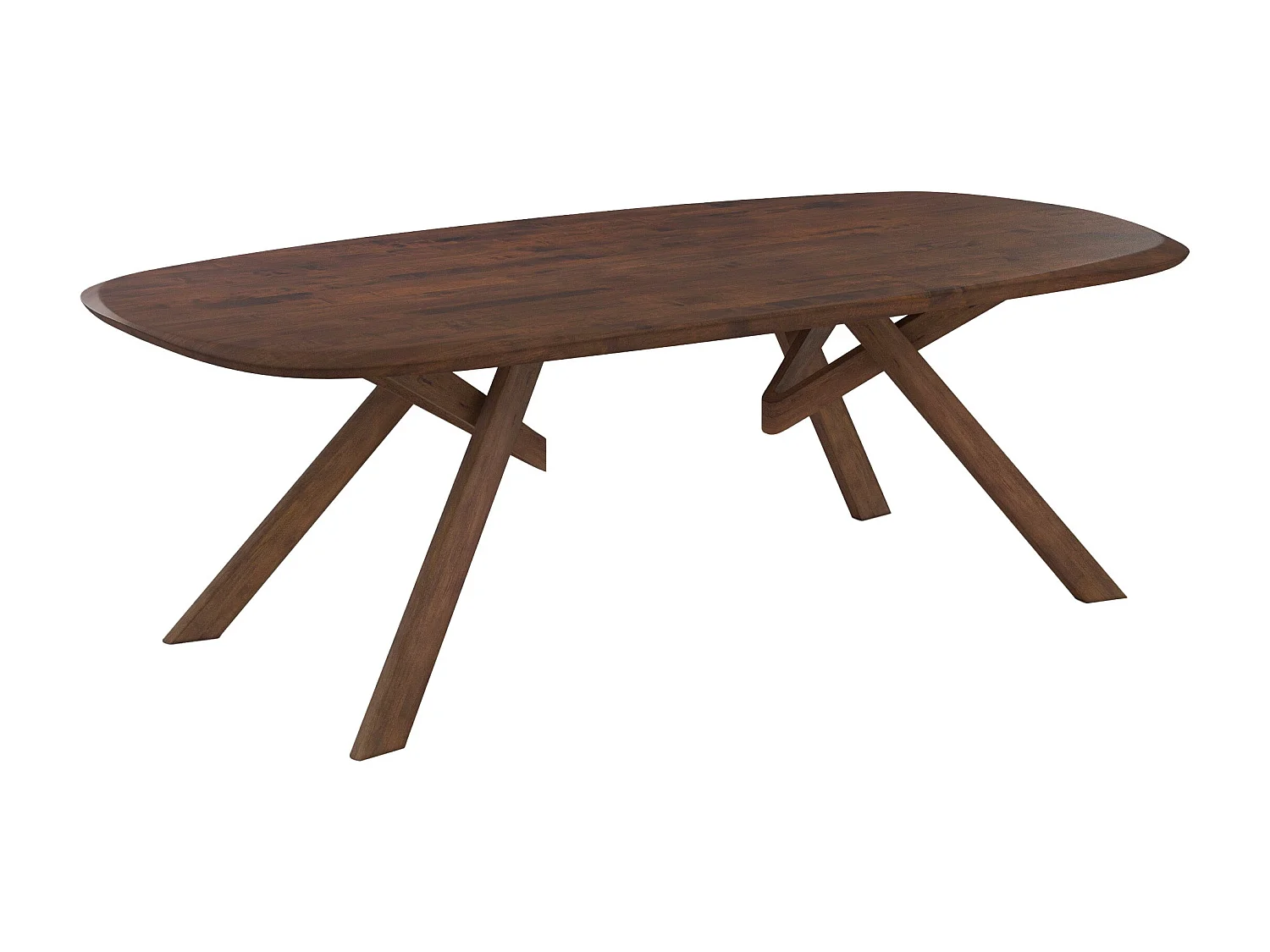 Table rectangulaire en bois d'hévéa massif foncé 8 personnes - Merlin