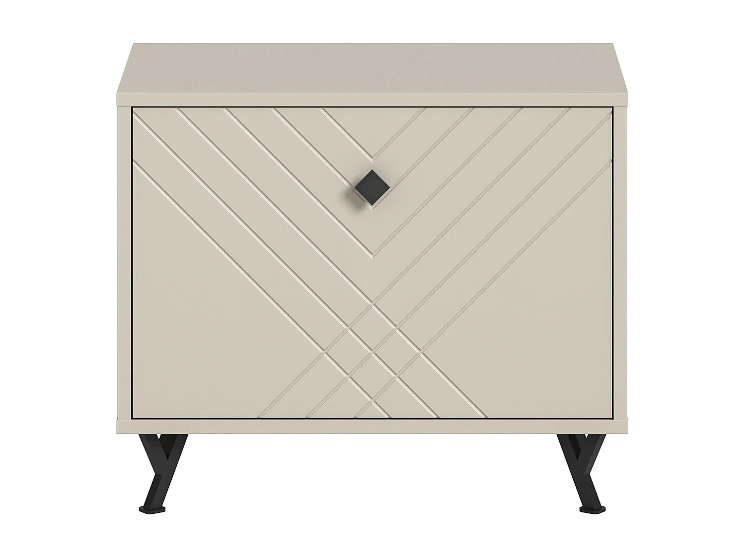 Schuhschrank LUNA – Mattbeige – 1 Klappe – 60x50x35 cm