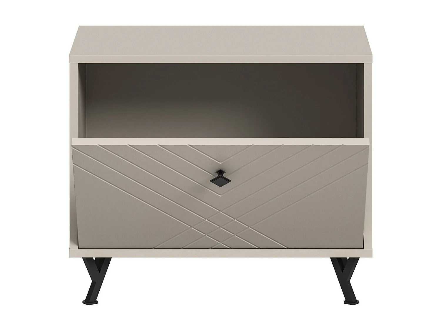 Schuhschrank LUNA – Mattbeige – 1 Klappe – 60x50x35 cm