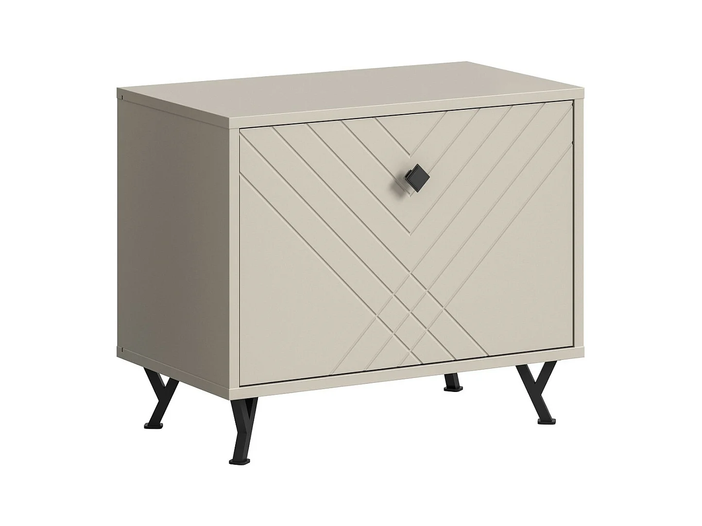Meuble à chaussures LUNA – Beige mat – 1 abattant – 60x50x35 cm