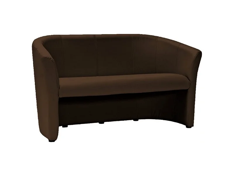 Divano convertibile a 3 posti in ecopelle marrone Tisso