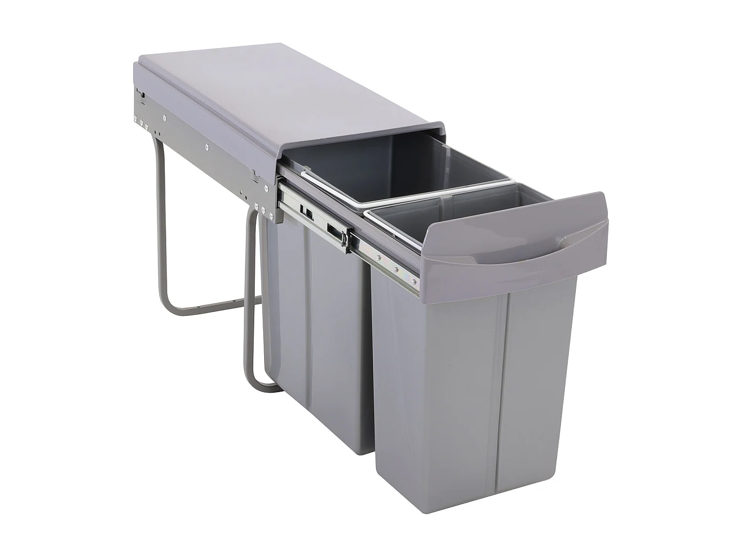 SVITA EMCombo30 Poubelle encastrable 30L (10L+20L) 2 compartiments avec couvercle système de séparation des déchets 2 voies