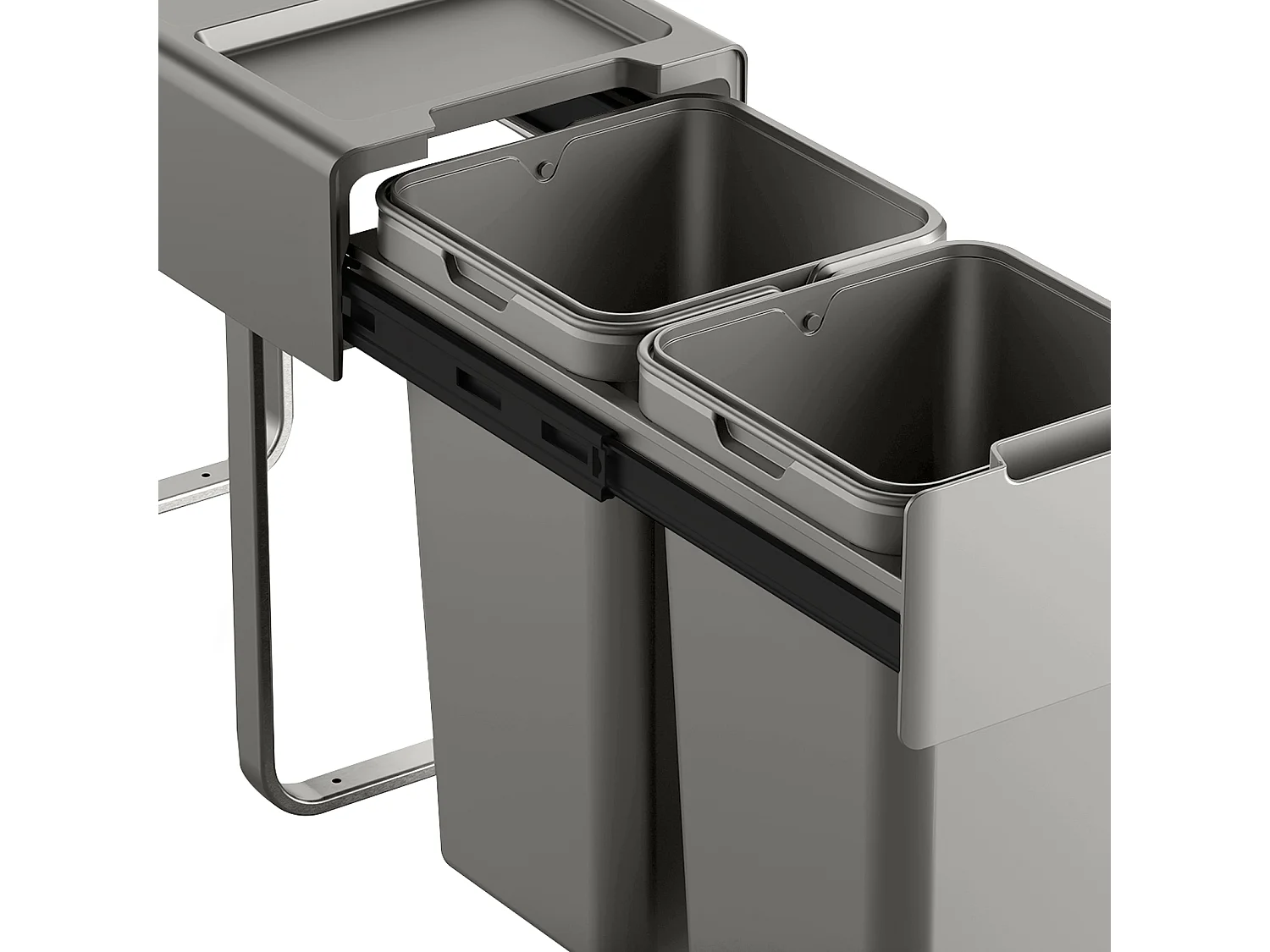 SVITA EM2x14 Poubelle encastrable 28L (2x14L) 2 compartiments avec couvercle système de séparation des déchets