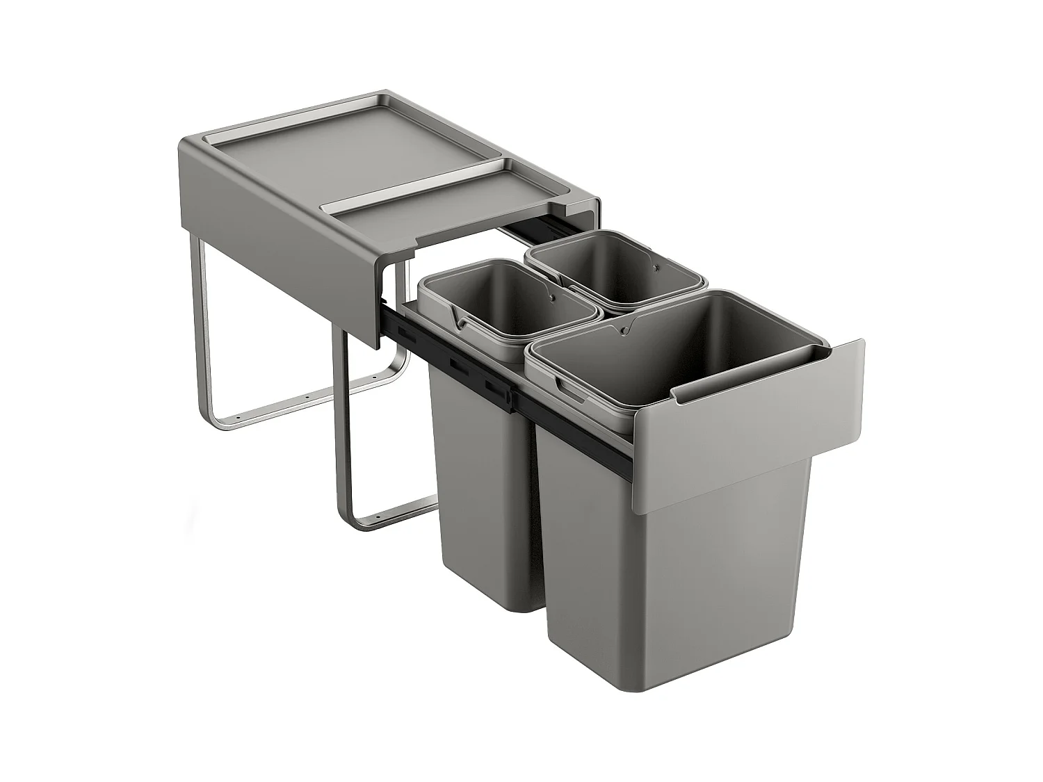 SVITA EMCombo40 Poubelle encastrable 40L (2x10L+20L) 3 compartiments avec couvercle