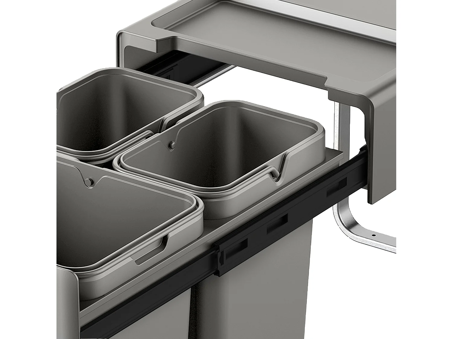 SVITA EMCombo40 Poubelle encastrable 40L (2x10L+20L) 3 compartiments avec couvercle