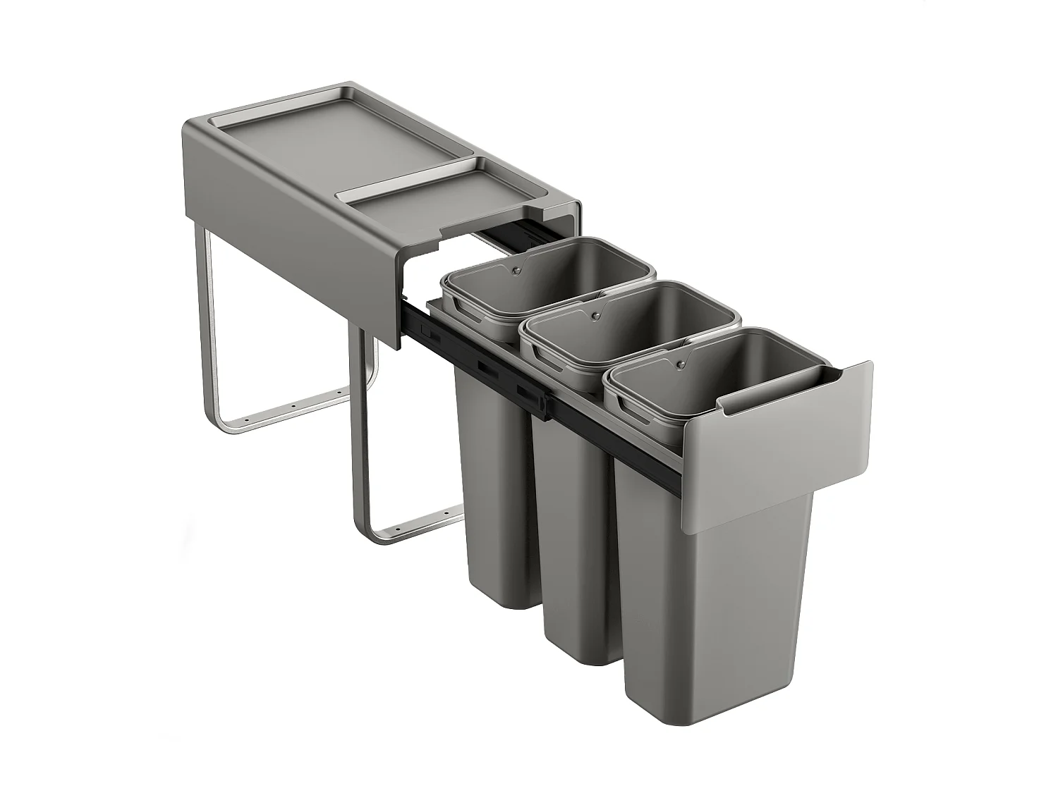 EINBAUMÜLLEIMER EM3x10 30L Grau