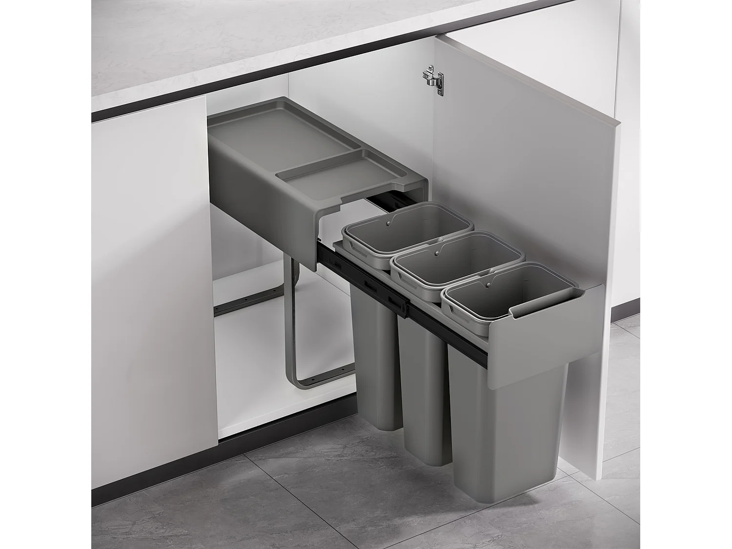 EINBAUMÜLLEIMER EM3x10 30L Grau