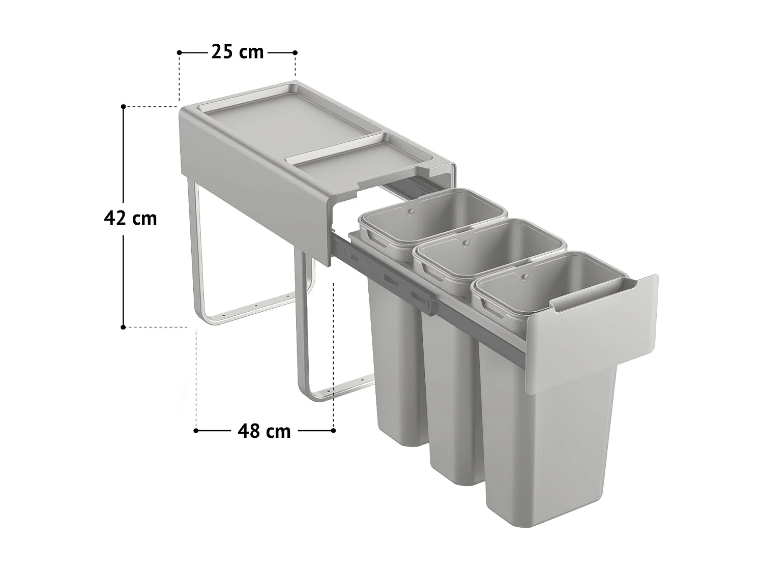 EINBAUMÜLLEIMER EM3x10 30L Grau