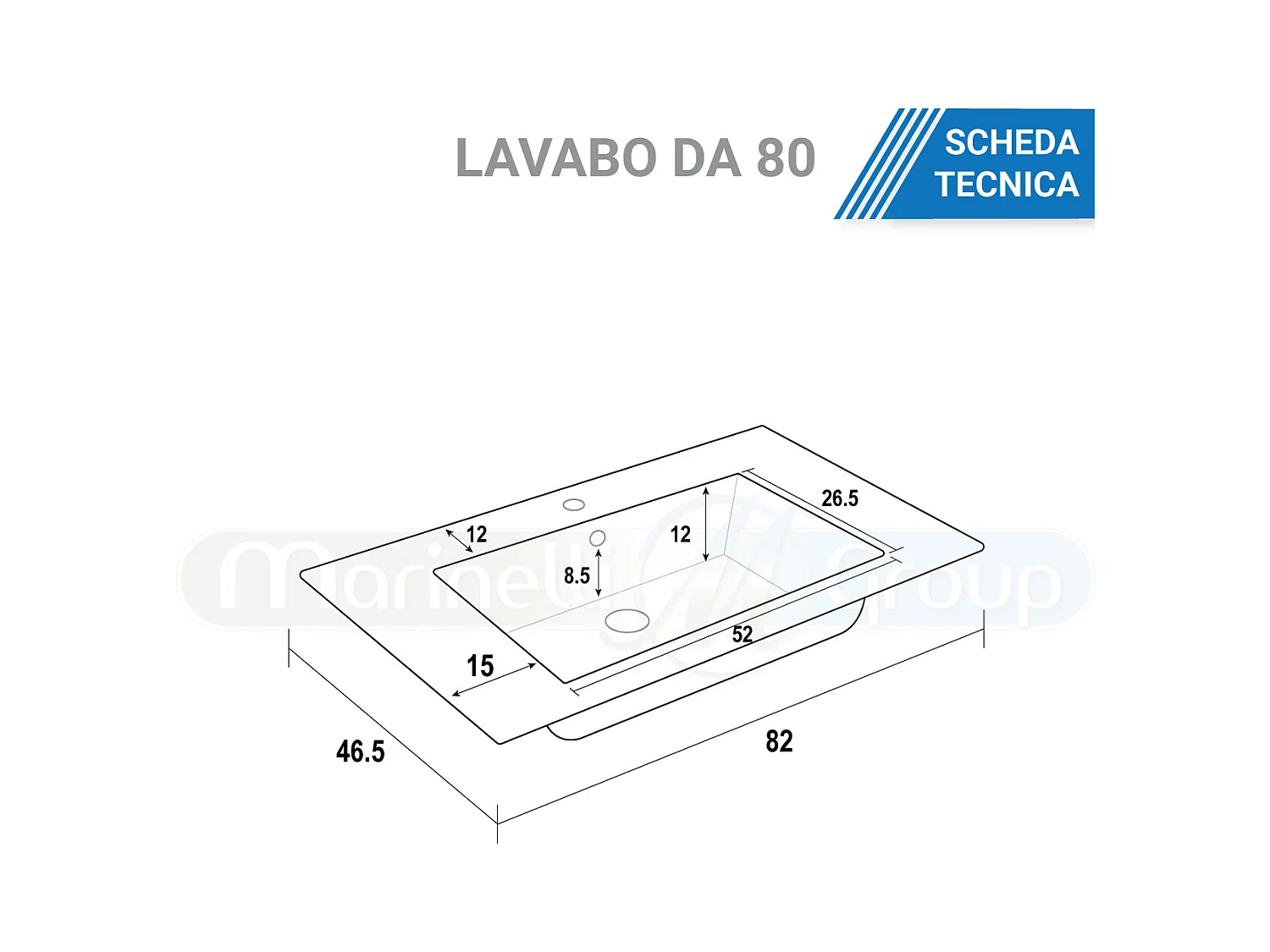 Mobile Bagno moderno da 80 cm con lavabo in ceramica e specchio - 305450BO