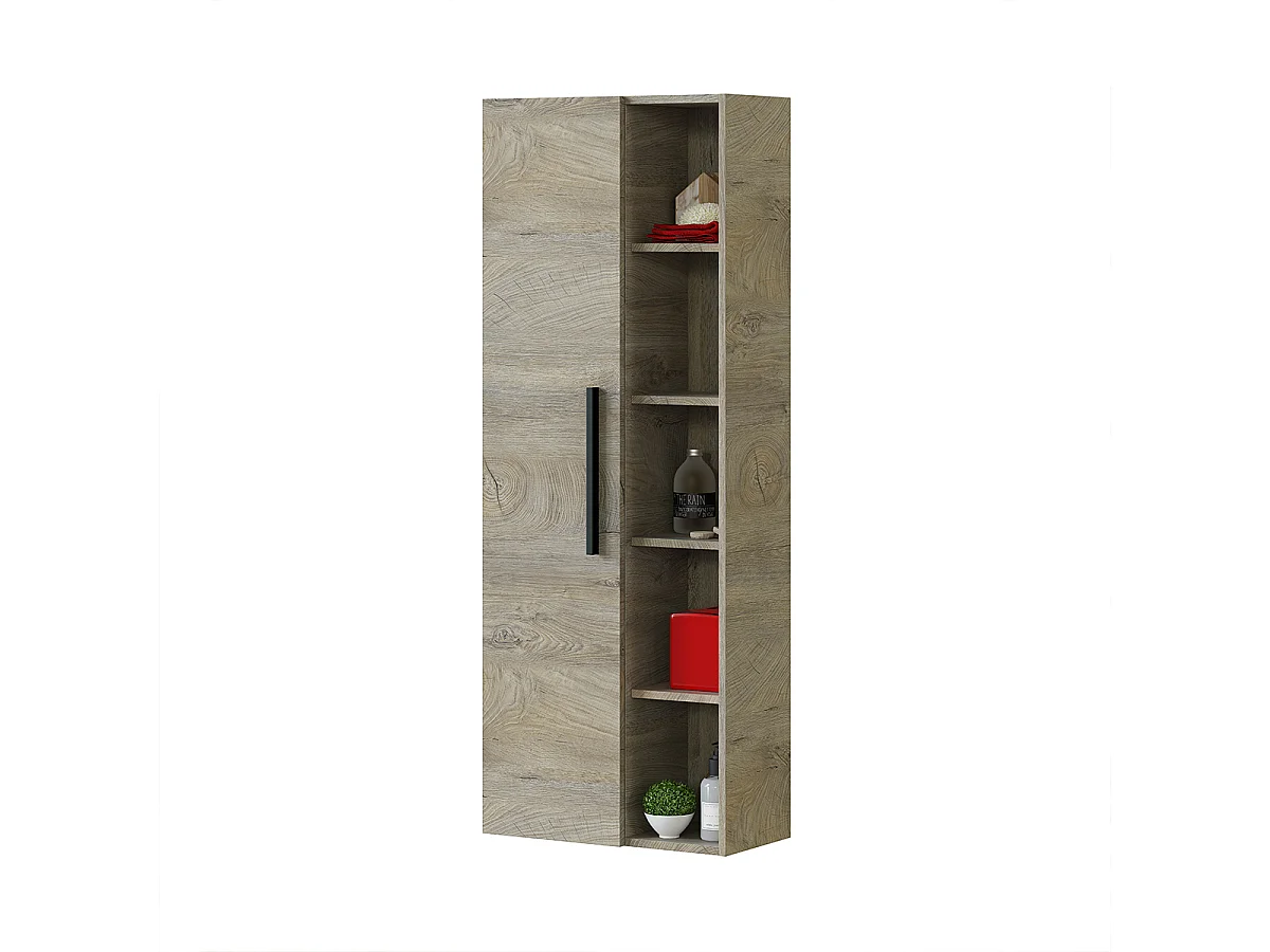Mobile Bagno 60 cm sospeso con lavabo in ceramica, specchio e colonna ROVERE Altea