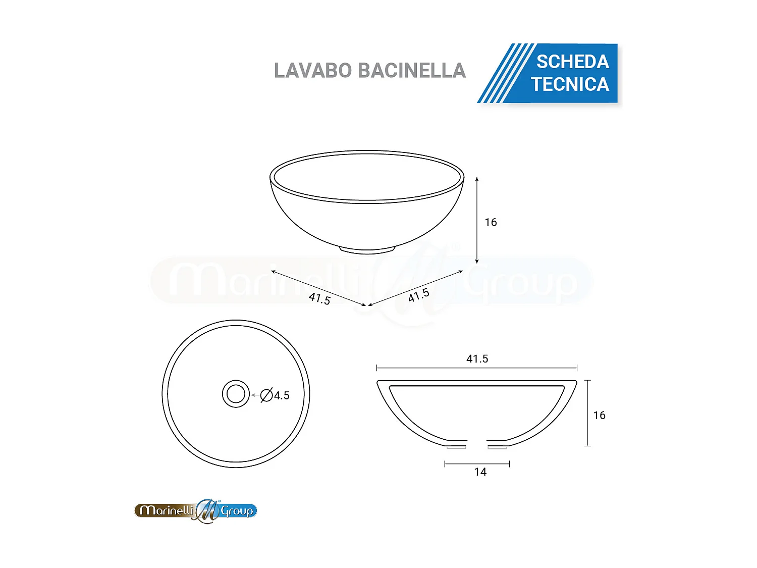 Mobile bagno 80 cm sospeso con lavabo da appoggio bacinella ceramica 2 cassetti GRIGIO ANTRACITE + OLMO 305734Z