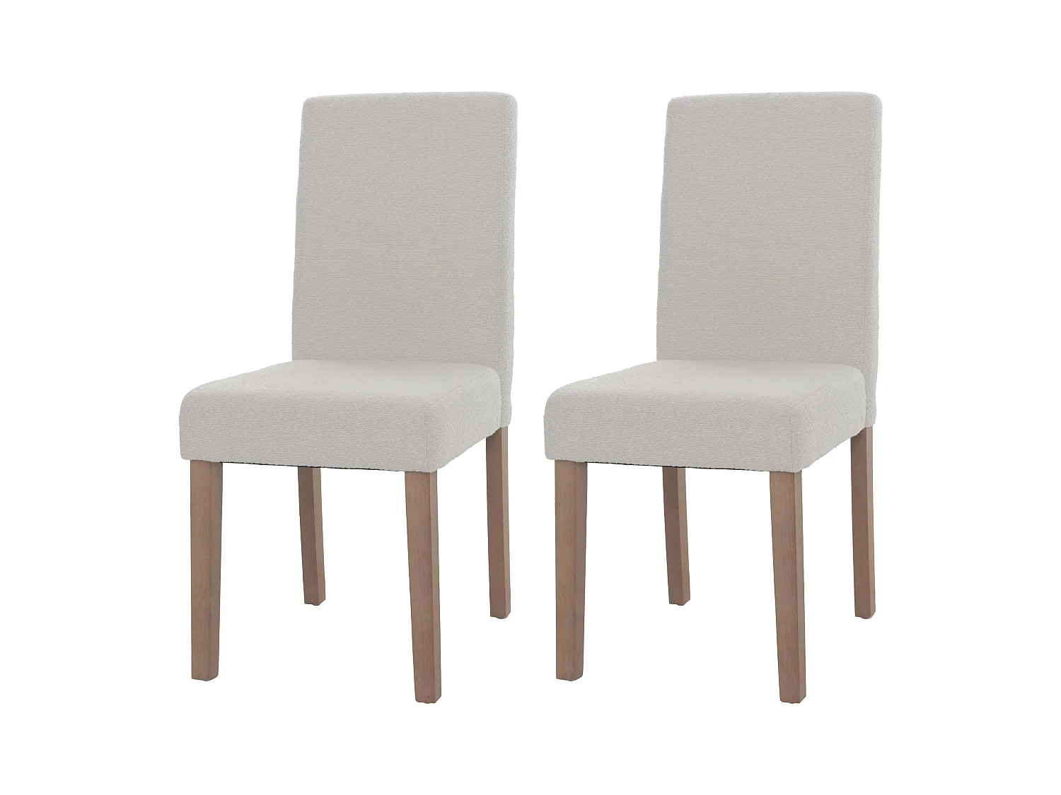 Silla de comedor Littau bouclé (lote de 2),  crema, patas color natural