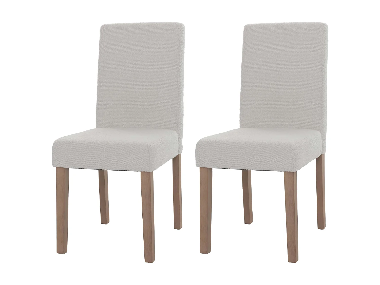 Chaise de salle à manger Littau Bouclé (lot de 2),  crème, pieds couleur naturelle