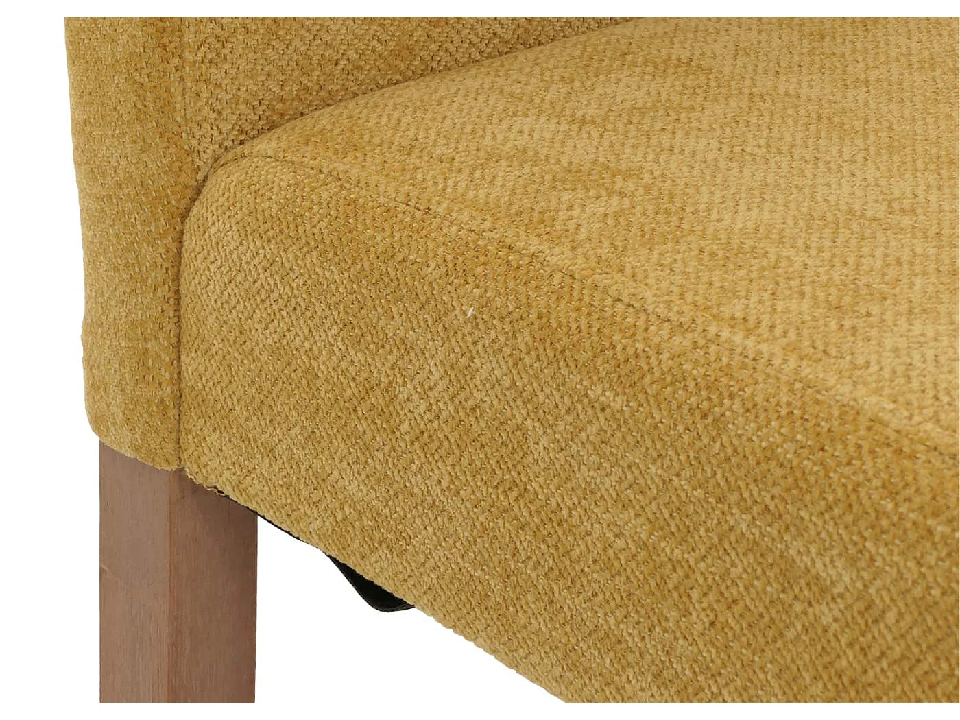 Eetkamerstoel Littau Chenille (set van 6),  geel, naturelkleurige poten