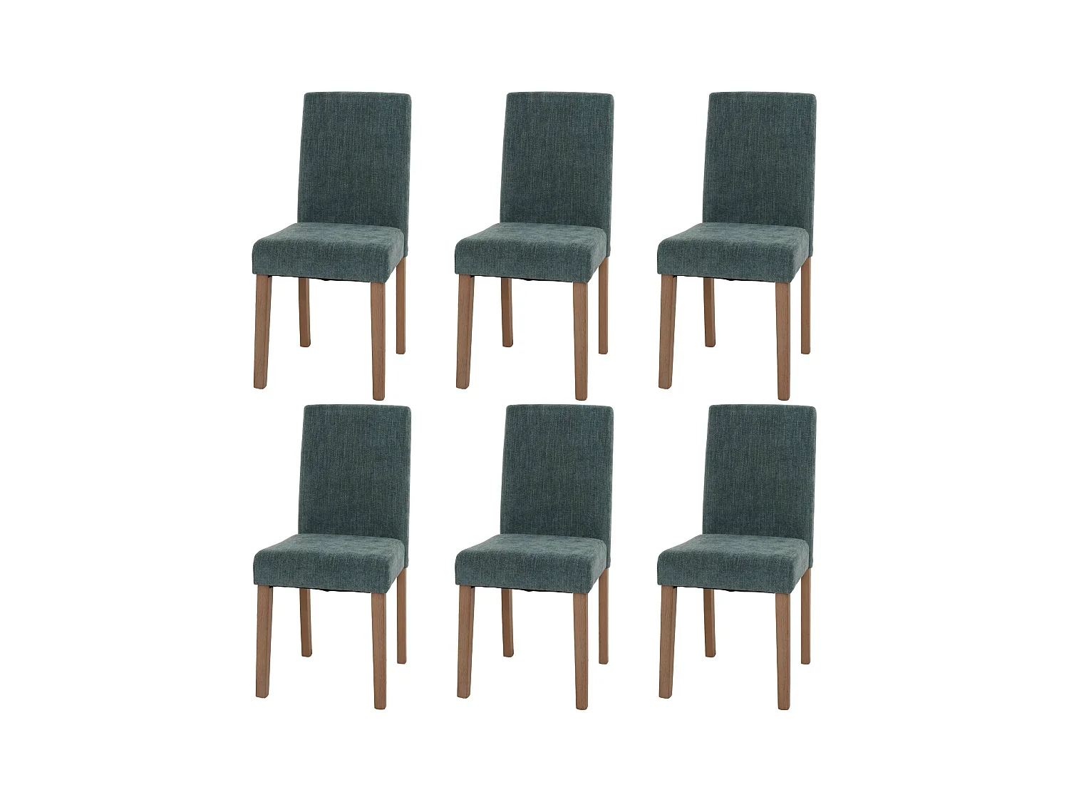 Chaise de salle à manger Littau Chenille (lot de 6),  vert, pieds couleur naturelle