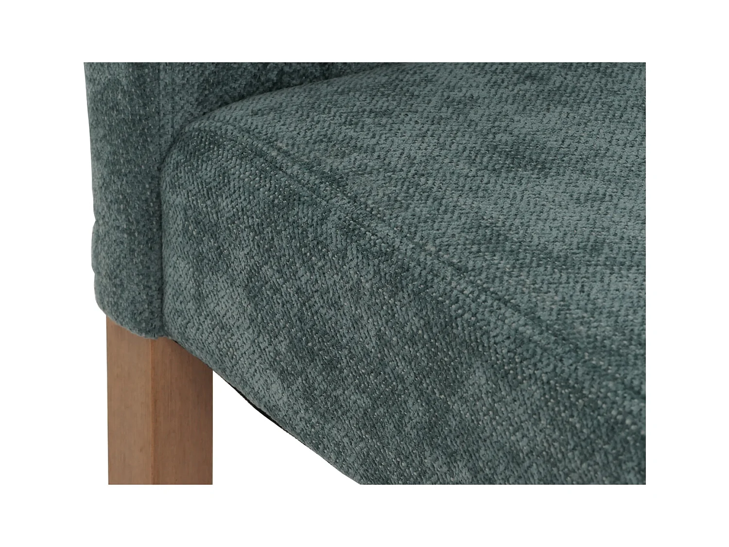 Eetkamerstoel Littau Chenille (set van 6),  groen, naturelkleurige poten