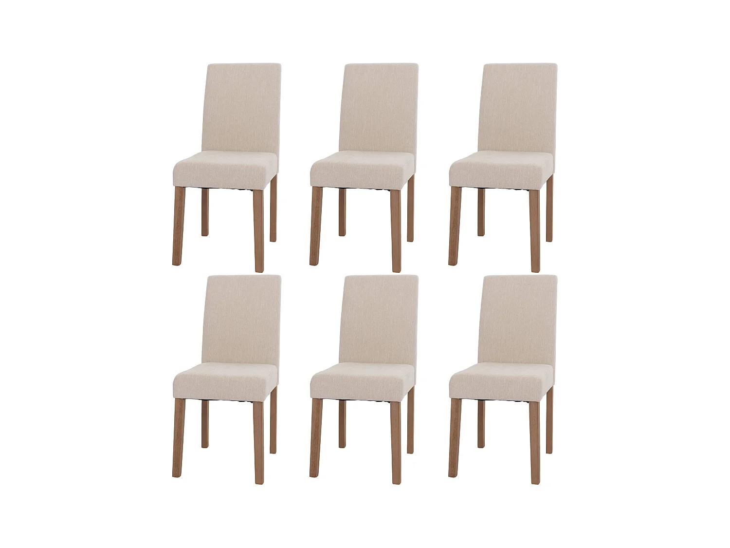 Chaise de salle à manger Littau Chenille (lot de 6),  crème, pieds couleur naturelle