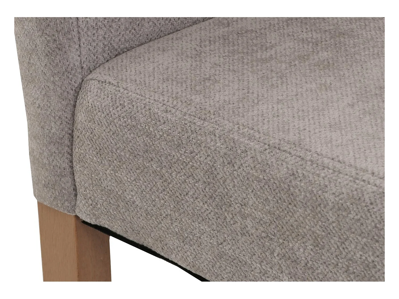 Silla de comedor Littau de chenilla (juego de 6),  gris claro, patas color natural