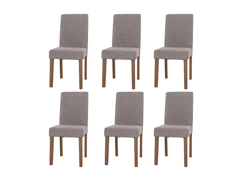 Chaise de salle à manger Littau Chenille (lot de 6),  gris clair, pieds couleur naturelle