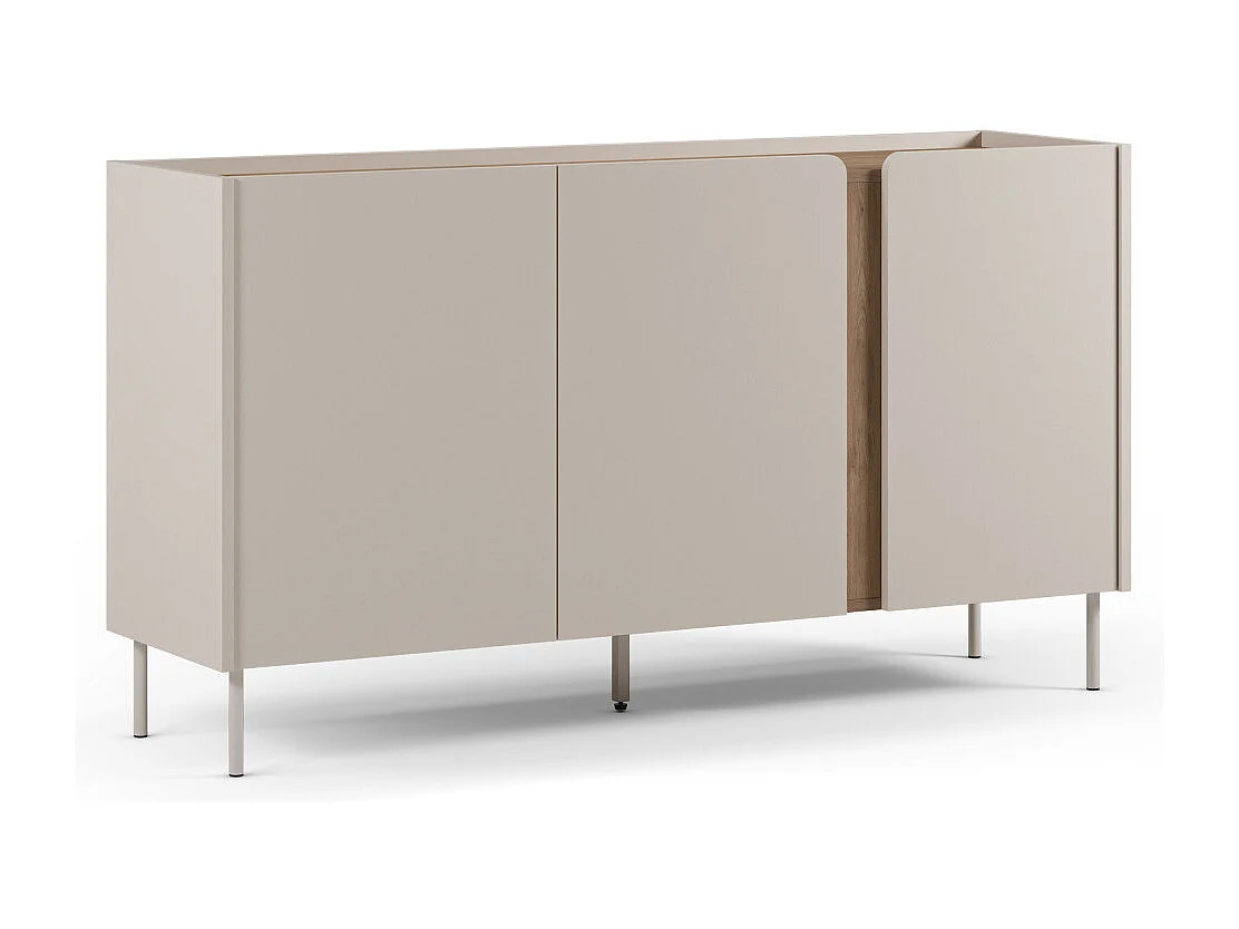 Boxy - Buffet 3 portes en bois et métal L150cm - Beige