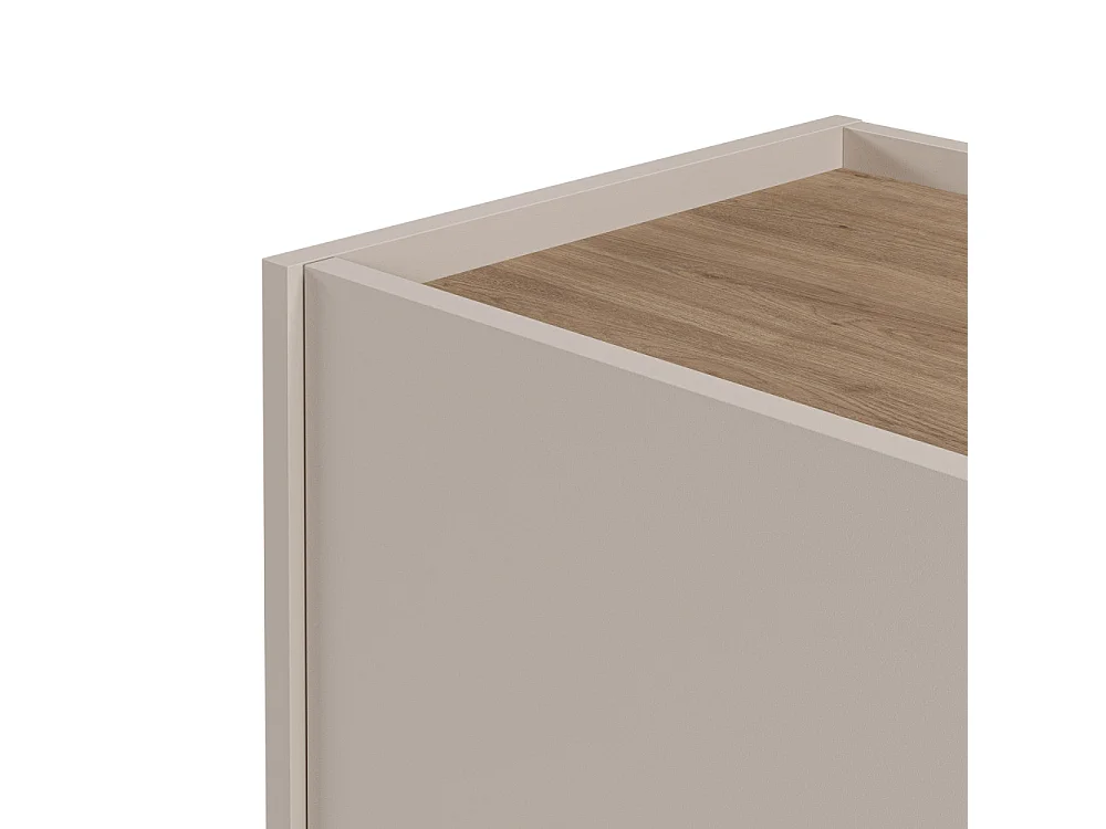 Boxy - Buffet 3 portes en bois et métal L150cm - Beige