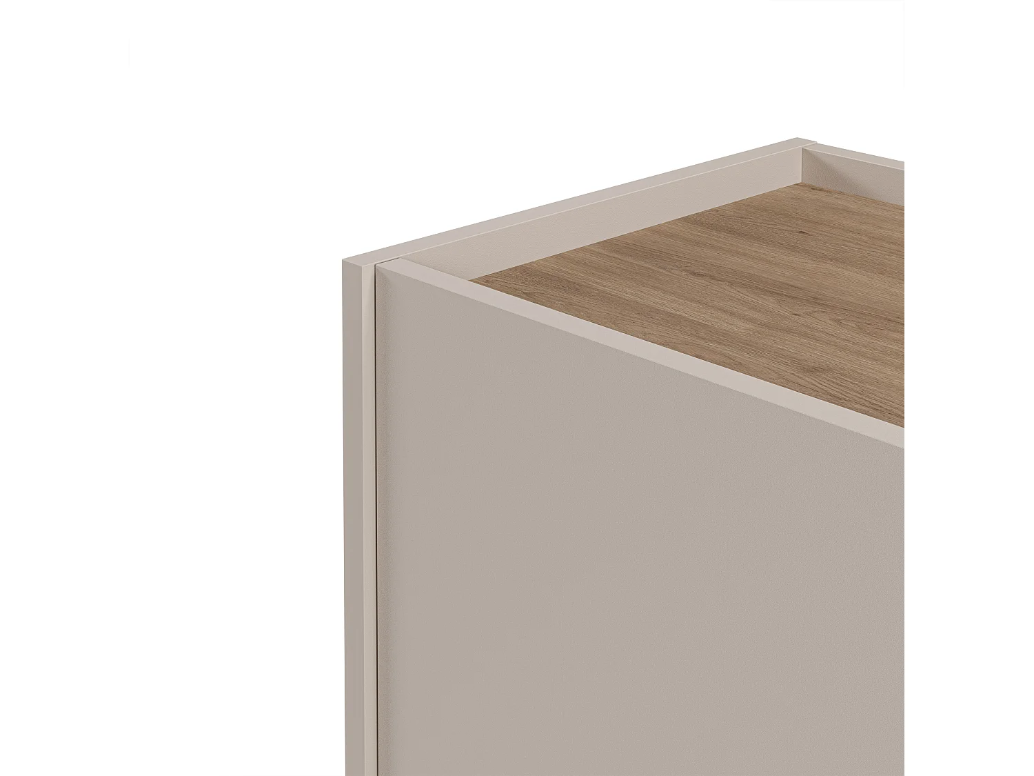 Boxy - Buffet 3 portes en bois et métal L150cm - Beige