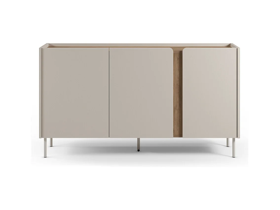 Boxy - Buffet 3 portes en bois et métal L150cm - Beige