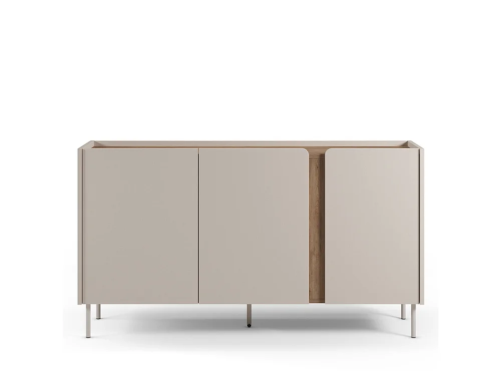 Boxy - Buffet 3 portes en bois et métal L150cm - Beige