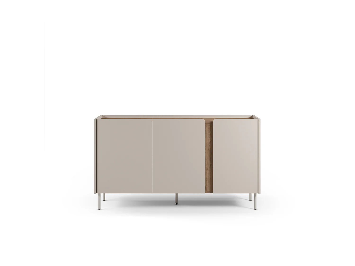 Boxy - Buffet 3 portes en bois et métal L150cm - Beige