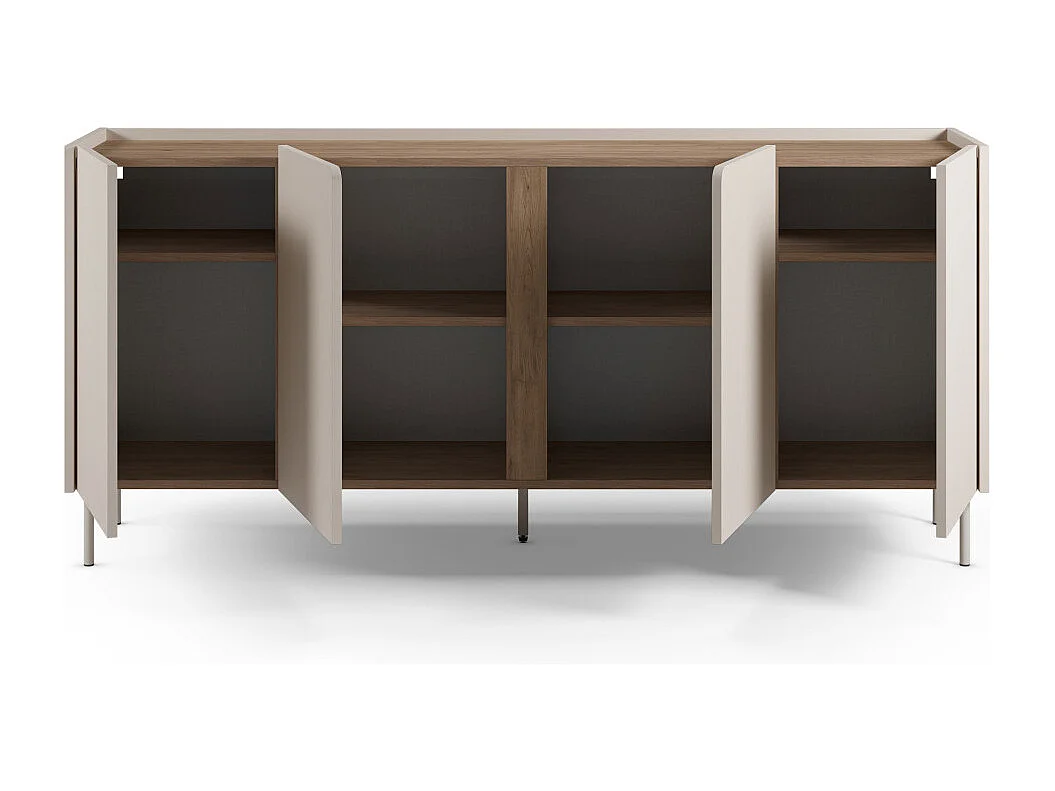 Boxy - Buffet 4 portes en bois et métal L180cm - Beige