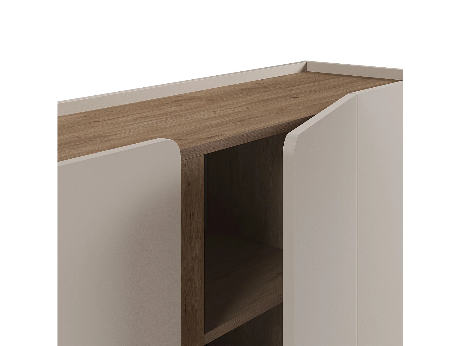 Boxy - Buffet 4 portes en bois et métal L180cm - Beige