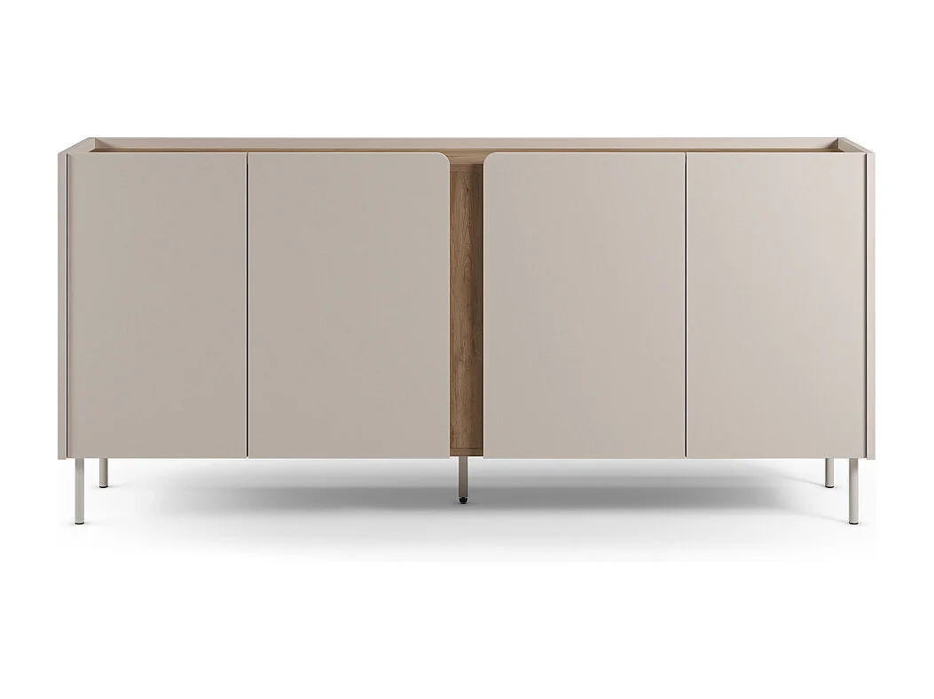 Boxy - Buffet 4 portes en bois et métal L180cm - Beige