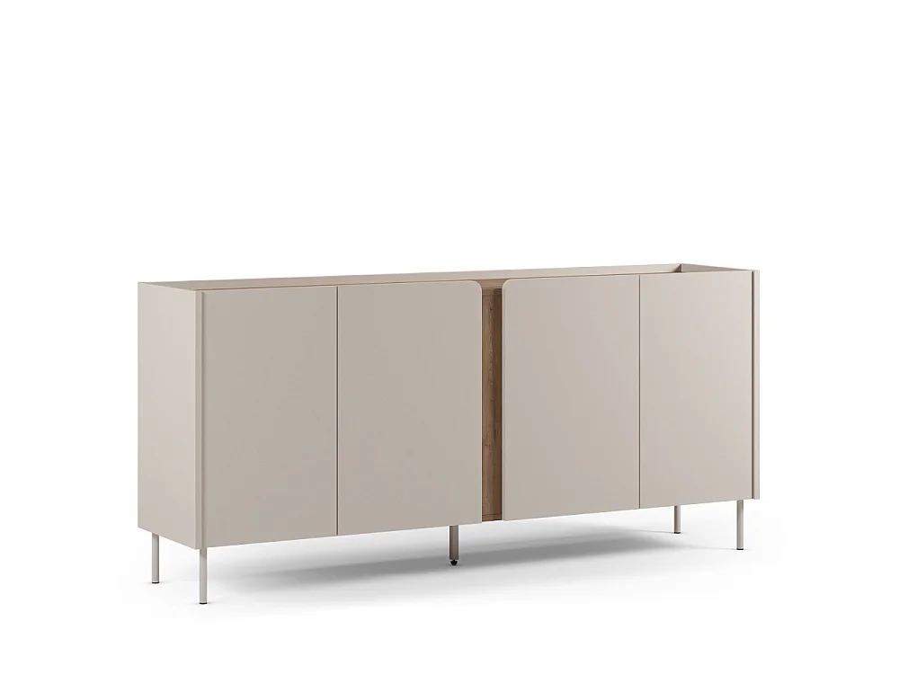 Boxy - Buffet 4 portes en bois et métal L180cm - Beige