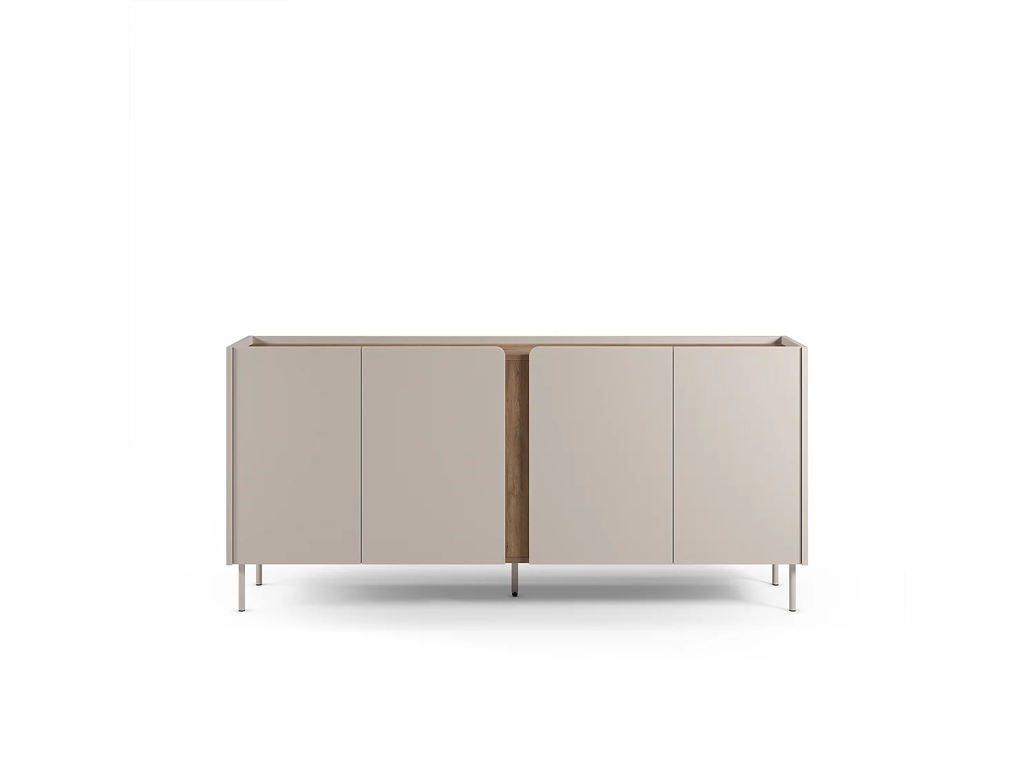 Boxy - Buffet 4 portes en bois et métal L180cm - Beige