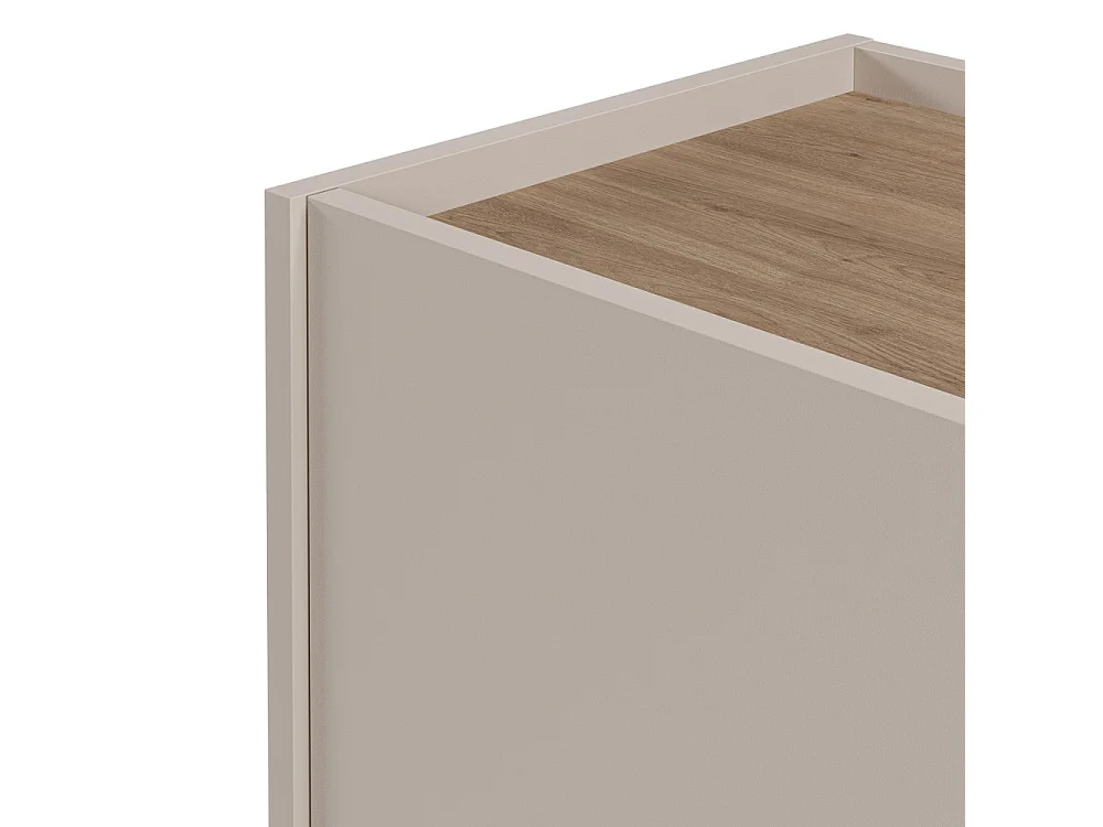 Boxy - Buffet 2 portes en bois et métal L100cm - Beige